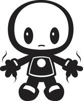 roboblast mascotte noir emblème emblème bombardier bot copain vecteur