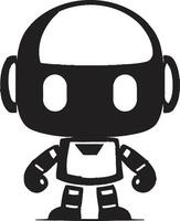 explodroïde mascotte ic emblème roboblast blaster noir emblème vecteur
