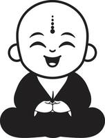 tranquille tot Bouddha dessin animé Bouddha bébé silhouette enfant vecteur