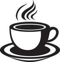 élégant Expresso emblème noir café tasse agresser la maîtrise noir café tasse vecteur