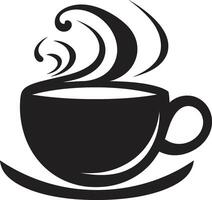 Matin essentiel café tasse dans noir élégant Expresso emblème noir de café tasse vecteur