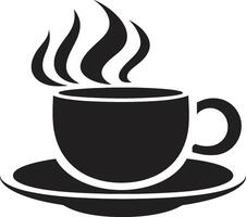 brassage excellence aura café tasse noir artistique arôme la perfection noir café tasse vecteur