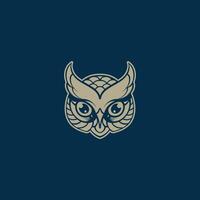 hibou tête logo art vecteur