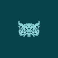hibou tête logo art vecteur