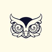 logo tête de hibou vecteur