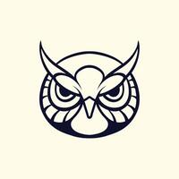 logo tête de hibou vecteur