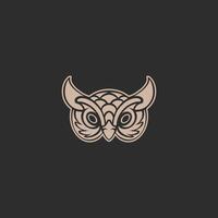 hibou tête logo art vecteur