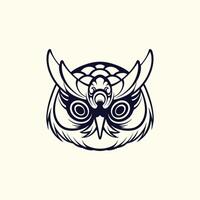 logo tête de hibou vecteur