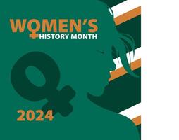 illustration silhouette aux femmes histoire mois international journée vecteur