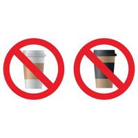 interdit boisson ou café interdit signe. illustration vecteur