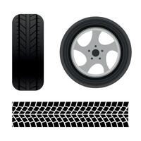 pneu Icônes. voiture pneu. illustration sur une blanc Contexte vecteur
