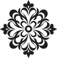 gracieux détaillant décoratif artistique fleurir noir ornement vecteur