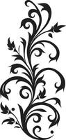 fleuri classiques filigrane emblème artisanal beauté noir vecteur