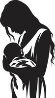 apaisant liaison de mère et bébé nourrir la grâce emblématique de mère en portant enfant vecteur