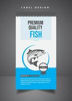 poisson étiquette conception poisson emballage conception vecteur