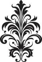 élégant talent artistique noir victorien élégance filigrane emblème vecteur