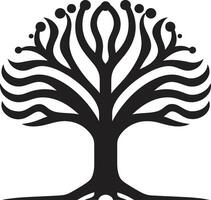 tonnelle emblème arbre icône symbole bienveillant branches arbre logo conception vecteur