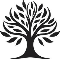 majestueux tonnelle arbre emblème conception arboricole majesté arbre icône emblème vecteur