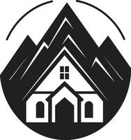 moderniste habitation emblème bungalow iconique conception bungalow élégant Signature maison logo vecteur