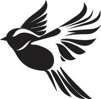 ascendant aviaire symphonie noir oiseau gai à plumes monter en flèche mignonne noir vecteur