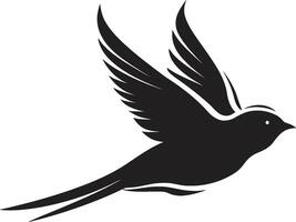 dynamique aviaire élégance noir élégant à plumes fantaisie mignonne vecteur