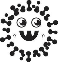 espiègle pathogène charme noir adorable viral sérénade mignonne vecteur