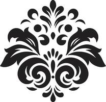 exquis filigrane noir sophistiqué emblème décoratif vecteur