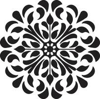 gracieux tourbillonne noir emblème artistique gravures décoratif emblème vecteur