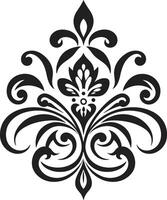 fleuri symétrie décoratif raffiné détails noir emblème vecteur