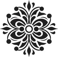 gracieux détaillant décoratif artistique fleurir noir ornemental vecteur