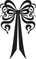 gracieux ruban motifs noir détaillé sophistication ruban vecteur
