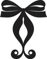 raffiné ruban décorum ruban élégant ruban motifs noir emblème vecteur