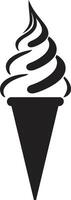 fouetté félicité noir cône savoureux traite la glace crème emblème vecteur