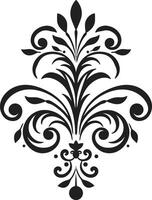 intemporel délicatesse noir filigrane emblème opulent détaillant déco vecteur
