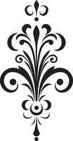 intemporel opulence ancien fleuri charme noir emblème vecteur