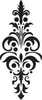 fleuri charme noir emblème classique gravures ancien filigrane emblème vecteur