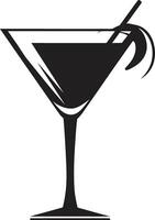 gorgées de style noir boisson ic symbolisme luxe mélange noir cocktail emblématique représentation vecteur