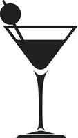 élégant indulgence noir boisson ic représentation indulgent éteindre noir cocktail symbolique emblème vecteur