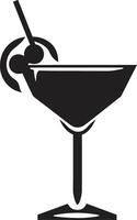 raffiné esprits noir boisson ic marque artistique infusion noir cocktail symbolique emblème vecteur