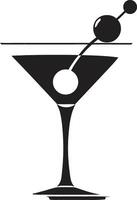 luxe verser noir cocktail emblématique symbolisme ouvré rafraîchissement noir boisson ic symbole vecteur