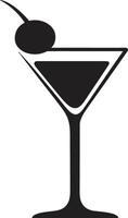 raffiné mixologie noir cocktail emblématique concept artistique esprits noir boisson ic symbolisme vecteur
