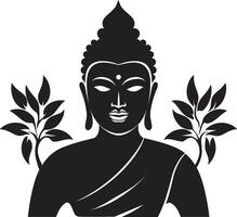 Zen tranquillité Bouddha dans noir sérénités essence noir Bouddha vecteur