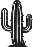 succulent silence sauvage cactus dans noir épineux tranquillité noir avec cactus vecteur