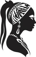 éternel fait écho ethnique femme glyphe dans noir majestueux maven noir pour tribal femme vecteur