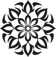 zénith de Zen noir avec complexe mandala modèle intégrité chuchotement mandala dans lisse noir vecteur