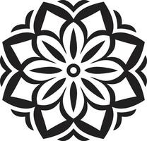 culturel la fusion noir emblème avec mandala dans mandala majesté monochromatique mandala dans noir vecteur