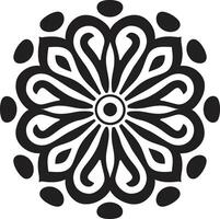 zénith de Zen mandala représentant élégant noir modèle intégrité chuchotement monochrome mandala emblème avec vecteur