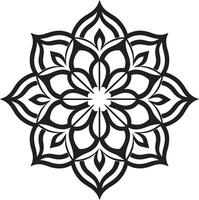 spirituel symétrie lisse mandala dans monochrome noir tourbillon de intégrité mandala avec élégant noir modèle vecteur