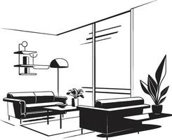noir vivant essence élégant noir s éclairer le essence de moderne maison intérieurs intérieur symétrie s dans audacieux noir vitrine le harmonieux de moderne maison intérieurs vecteur