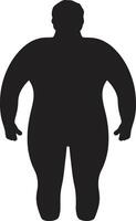 élégance dans effort Humain défendre anti obésité les mesures dynamique décalage une 90 mot noir ic emblème encourageant obésité aptitude vecteur